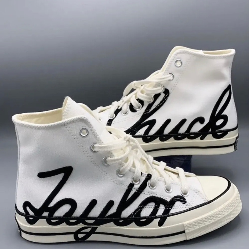 Converse Chuck 70 High Scripted Signature Print - White Egret Size 8.5M/10.5W